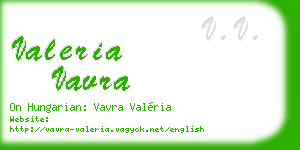valeria vavra business card
