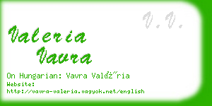 valeria vavra business card